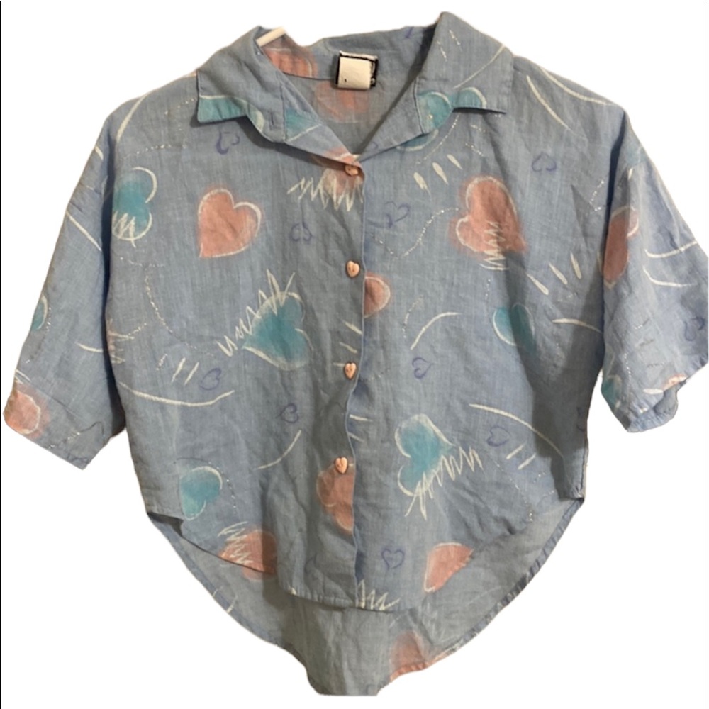 Vintage 80’s Randi Of California Button Down Crop Top